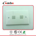 Cat5e Cat6 Germany Network RJ45 Dual Port Faceplate With Shutter Bevelled Wall Outlet 2 Ports